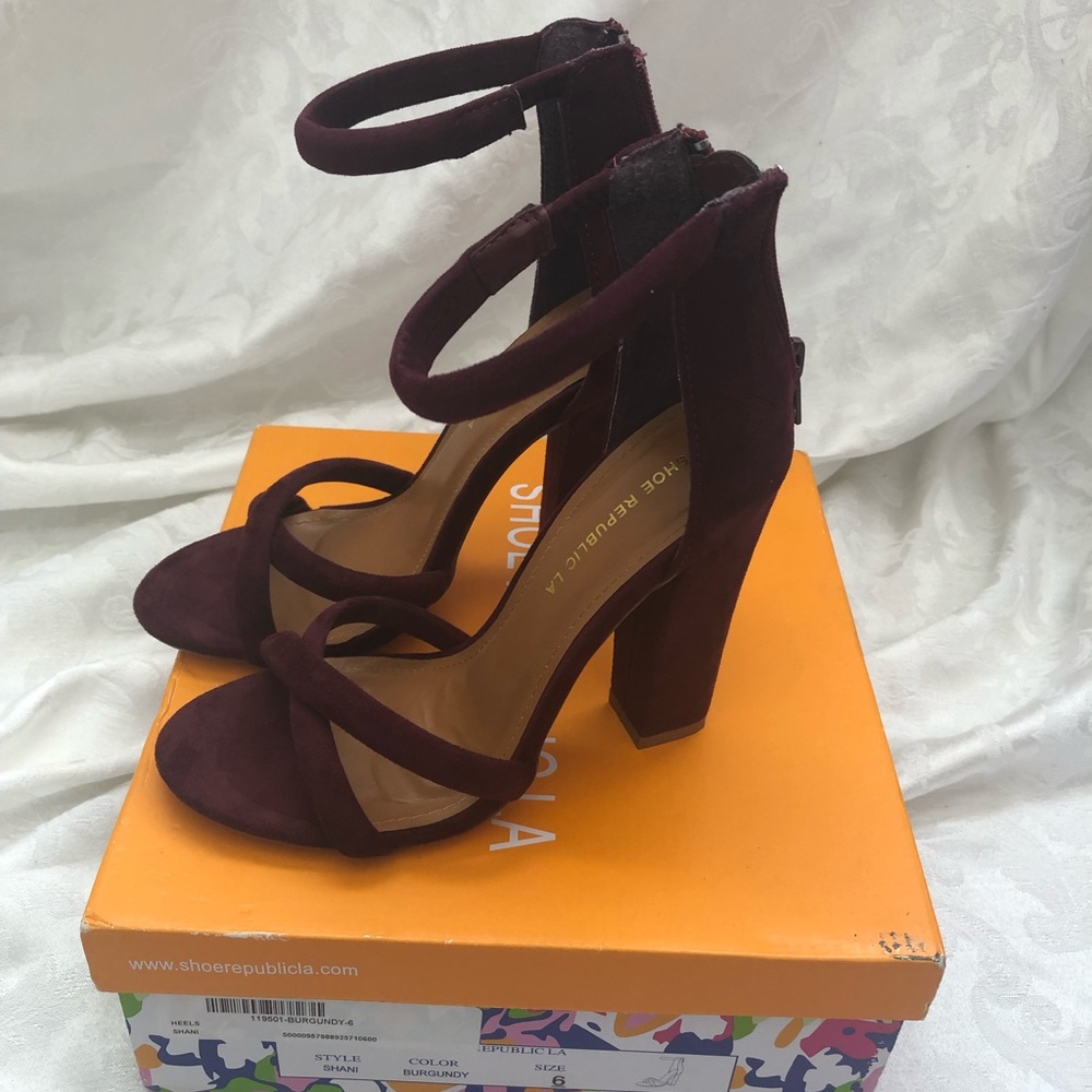 Burgundy Shoe Republic LA heels - Picture 1 of 5